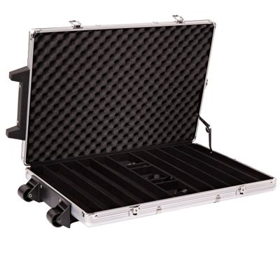 Gamers Lounge 1,000-count Rolling Aluminum Poker Chip Case - Locking, Key Included