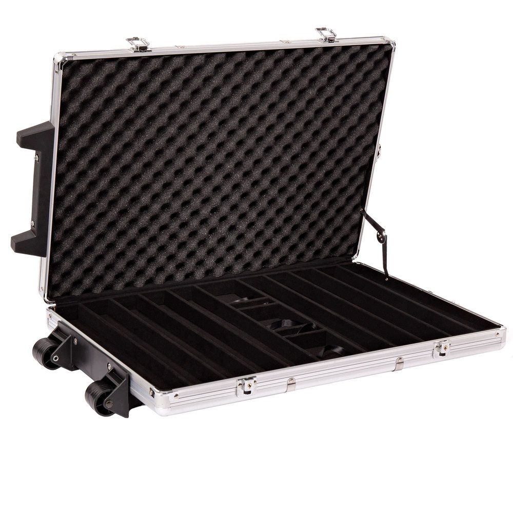 Gamers Lounge 1,000-count Rolling Aluminum Poker Chip Case - Locking, Key Included