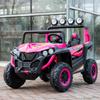 24V 2-Seater Kids Ride-On UTV, 4WD Electric Car with Parent Remote Control, 4x200W Motor, LED Headlights & Searchlights, Bluetooth Music, Spring Suspension, 3-Speed Off-Road Toy Gift, Rosered view 1