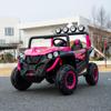 24V 2-Seater Kids Ride-On UTV, 4WD Electric Car with Parent Remote Control, 4x200W Motor, LED Headlights & Searchlights, Bluetooth Music, Spring Suspension, 3-Speed Off-Road Toy Gift, Rosered view 3