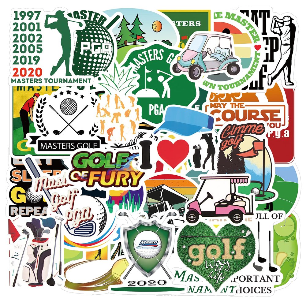 100PCS Golf Stickers, Cool Sport Golf Stickers for Scrapbooking, Golfing Stickers for Water Bottles, Funny Golf Ball Stickers, Golf Decorations for Party, Laptop Decals,Water Bottle