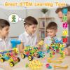 199PCS Building Blocks STEM Toys for 3 4 5 6 7 8+ Year Old Boy Girl Birthday Gifts Preschool Educational Building Toys for Kids Ages 3-5 4-8 5-7 6-8 Erector Sets Stem Kits Activities Creative Games view 4