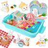 Carolart Pet Sensory Bin,Hamster and Rabbit Habitat,Animal Sensory Sand Kit for Boys and Girls, Pet Sensory Toys,Summer Beach Toys, Sandbox Play Set for Toddler Ages 3 4 5 6 7 8 view 1
