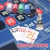 12 Solid Roulette Wheel Set, Roulette Table Casino Games with 12 Solid Wood Roulette Wheel, 47 x 24 Felt Roulette Mat, 100pcs Poker Chips, 2 Decks of Playing Cards for Casino Game, Gambling Games view 4