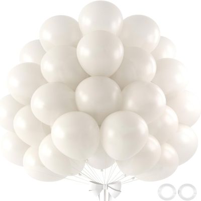 110pcs Balloons Arch Kit 12 Inch Metallic Chrome Gold Balloon Garland for Wedding Birthday Anniversary Graduation Baby Shower Party Decorations (Pearl White, 50)