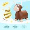 ZOOJOY Bouncy Bull Hopping Toys, Inflatable Brown Bouncy Horse Animal Hopper for Toddles, Outdoor Indoor Bouncing and Riding Toys for Boys Girls, Birthday Gifts for 18 Months 2 3 4 5 6 Yrs w/Pump view 2