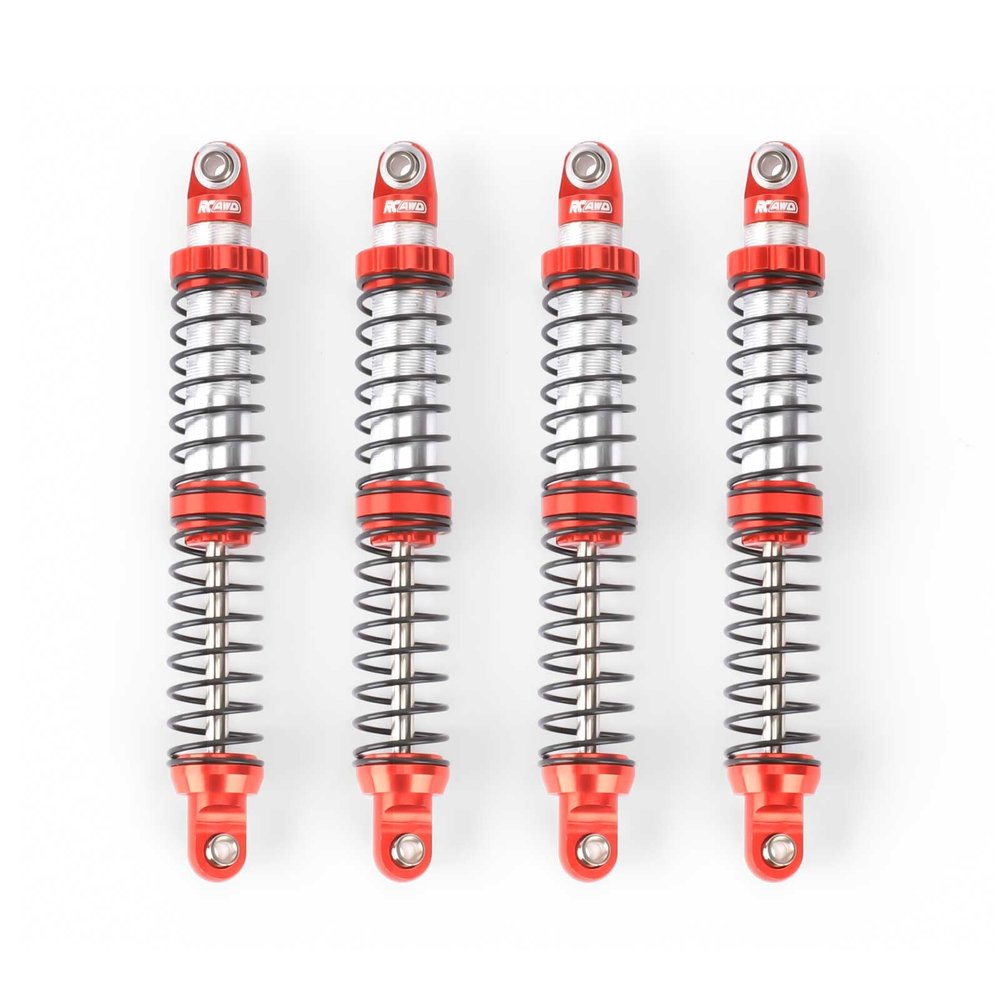 RACWD 112MM Shocks Aluminum Threaded Shock Adjustable Absorber Oil Damper for FMS 1/10 FCX10 LC80 Series Upgrades Part (Red)