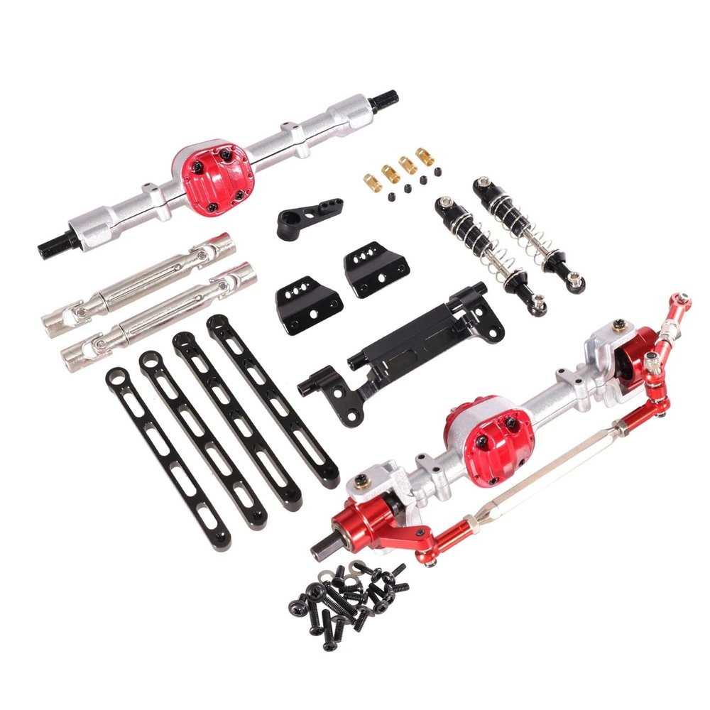 DAIKONRICH Used for MN Model 1/12 for MN82 LC79 MN78 RC Car Parts Metal Upgrade Front and Rear Assembly Kit(SilverandBlack)