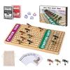 21 in Horse Race Board Game Racing Game Thickened Solid Wood with 11 Metal Horses, 2 Cards & 4 Dice, Horse Racing Game for 2-6 Players view 1