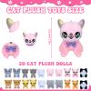 63 Pcs Adopt a Cat Party Favors Include 20 Foldable Kitten Boxes 20 Mini Stuffed Cats 20 Card 1 Sign 2 Fence for Adopt a Kitty Party Favors Cat Supplies Gifts view 2