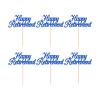 12pcs Happy Retirement Cake Topper Glitter Cake Decoration Picks for I'm Retired Theme Party Supplies (Blue) view 1