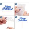12pcs Happy Retirement Cake Topper Glitter Cake Decoration Picks for I'm Retired Theme Party Supplies (Blue) view 3