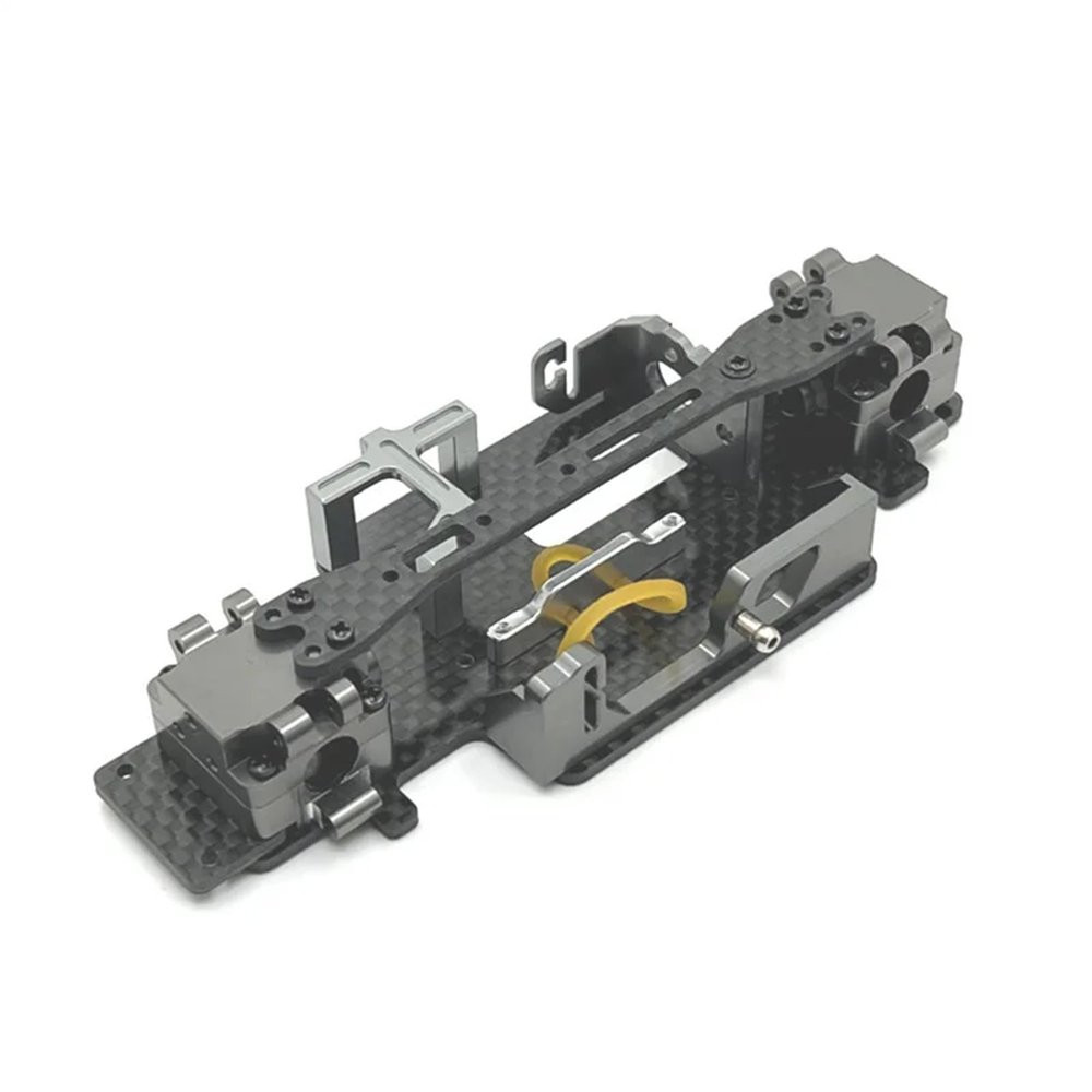 DAIKONRICH Used for WLtoys 1/28 284131 k979 k989 k999 RC Car Parts Metal Upgrade Modified Gearbox Chassis Parts Wheelbase 98mm 102mm(Titanium)