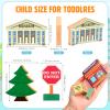 Blosssound 35 Pcs Wooden Town Building Play Toys for Kids City Street Traffic Signs Multicultural Community Block Train Track Accessories Preschool Classroom Educational Supplies Birthday Gifts view 2