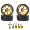 DAIKONRICH for MJX Hyper go 1/14 14301 14302 for Wltoys 1/12 1/14 1/18 Metal Wheel Hub Upgrade Wheel 12mm Adapter M3 Nut RC Car Tires(Gold) view 1