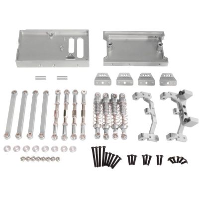 DAIKONRICH for MN Model 1/12 New for MN98 MN99s Remote Control Car Metal Upgrade Accessories Parts Front and Rear Compartment Pull Rod Set(Silver)