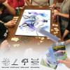KUJKBFWJ for MTG Playmat in Storage Bag, Commander Board Game Play Mat Desk Pad, Hand-Painted Stitched Edges Aged Map 23.6x13.8 in,Ideal for TCGCCGRPG Game Playmat, Watercolour Wolf view 2