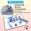 KUJKBFWJ for MTG Playmat in Storage Bag, Commander Board Game Play Mat Desk Pad, Hand-Painted Stitched Edges Aged Map 23.6x13.8 in,Ideal for TCGCCGRPG Game Playmat, Watercolour Wolf view 4