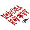 DAIKONRICH for MJX Hyper Go 1/16 16207 16208 16209 16210 H16 Metal Front Lower Arms Upgrade Swimg Arm Steering Linkage Block Kit Rear Hubs(Red) view 1