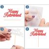 12pcs Happy Retirement Cake Topper Glitter Retirement Cake Decoration Picks for I'm Retired Retirement Theme Party Supplies (Red) view 3