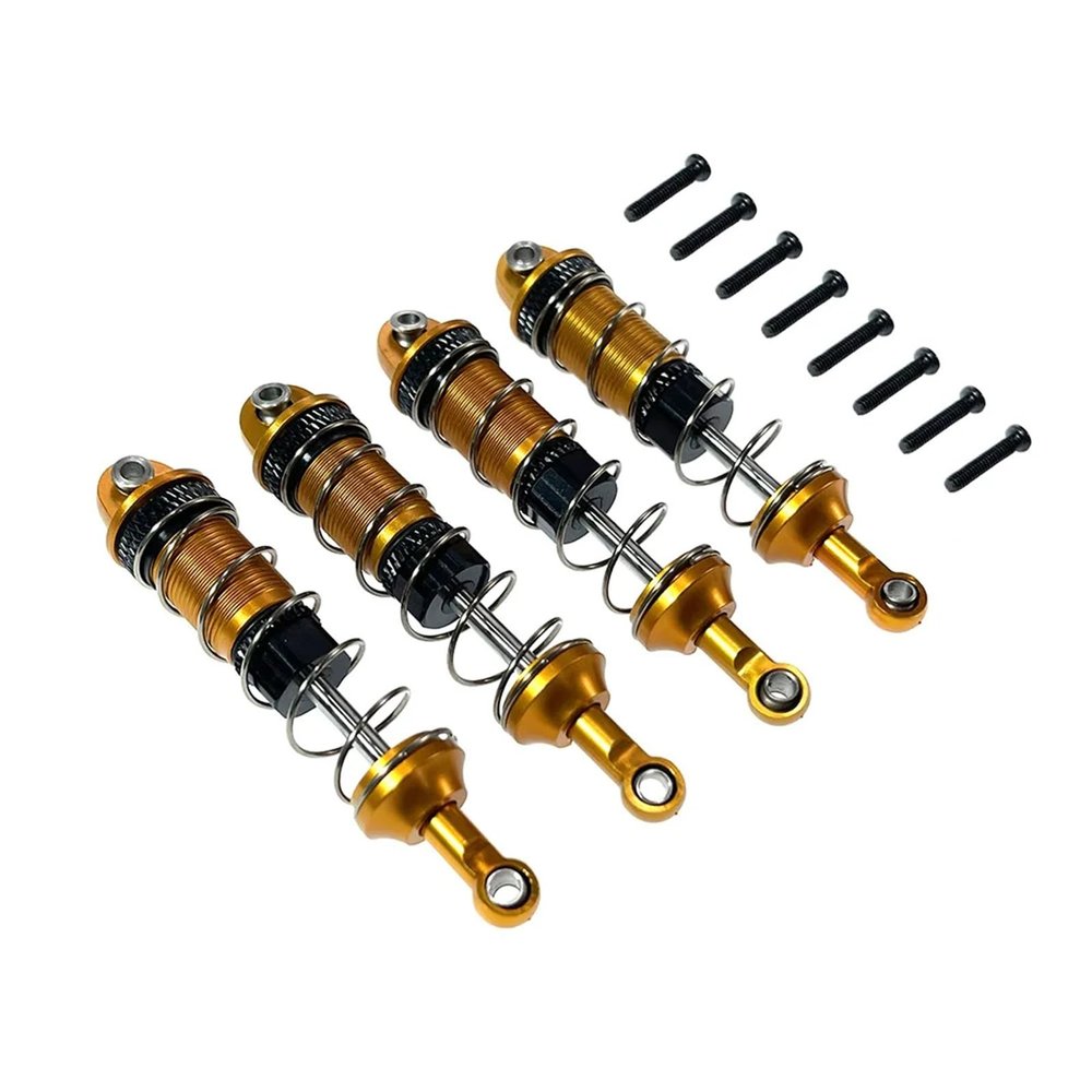 DAIKONRICH for MJX Hyper Go 16207 16208 16209 16210 H16 H16BM Metal Front Shock Absorber Rear Metal Oil Filled Shocks Absorber(Gold)