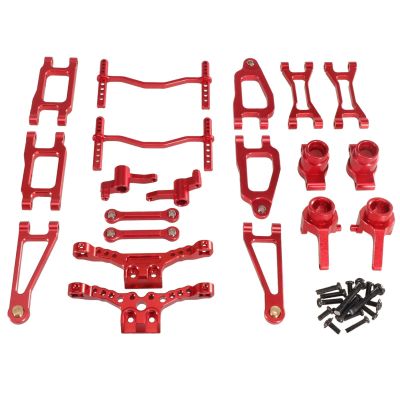 DAIKONRICH for SCY 1/18 18101 18102 RC Car Upgrade Parts, Metal Swing Arm, Steering Cup, Steering Group, Shock Absorber Tower Kit(Red)