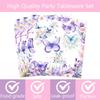 120 Pcs Butterfly Kisses Birthday Wishes Party Supplies Girl Purple Spring Butterfly Birthday Decoration Includes Paper Plates Napkins Cups Straws Forks for Butterfly 1st 2nd 3rd 4th Birthday Favors view 4