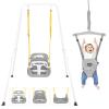4-in-1 Toddler Swing Set & Baby Jumper and Bouncer for Toddlers, Foldable Baby Swing Stand for Outdoor Indoor Play, Easy to Assemble and Store for Ages 6 Months to 10 Years Old (White) view 1