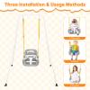 4-in-1 Toddler Swing Set & Baby Jumper and Bouncer for Toddlers, Foldable Baby Swing Stand for Outdoor Indoor Play, Easy to Assemble and Store for Ages 6 Months to 10 Years Old (White) view 4