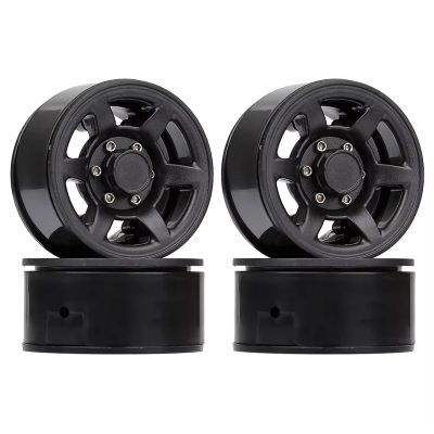 BOQEXSS for Axial 90069 for D90 for TF2 for Tamiya for CC01 for LC70 for MST for JIMNY 1/10 RC 4Pcs Plastic 1.55" Beadlock Wheel Rim Black RC Car Parts