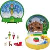 Polly Pocket x Elf Collaboration Compact, Micro Dolls and Holiday Theme Playset, 6 Themed Accessories, Buddy, Santa, & Papa Elf Figures view 1