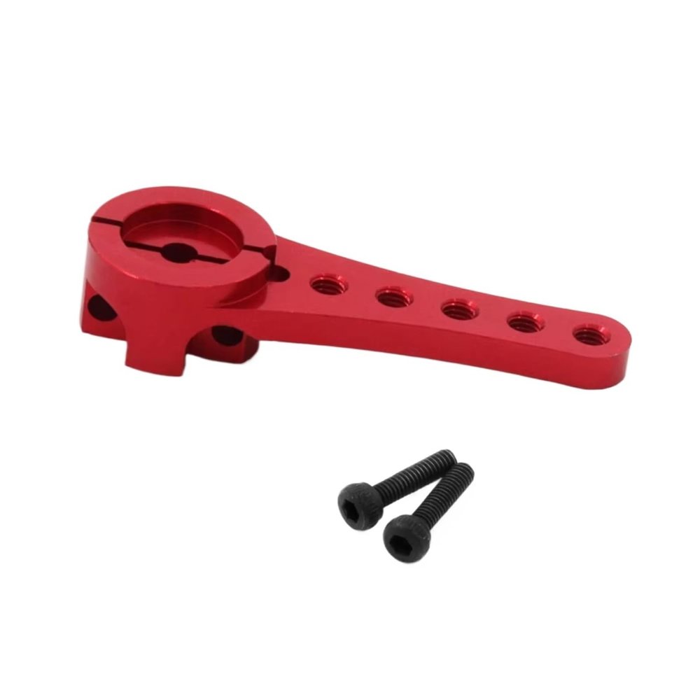 BOQEXSS for RC Car Crawler Large Torque Digital Coreless Servo Parts 1PCS Metal 25T Steering Servo Arm Horn Length 46MM RC Car Parts(Red)