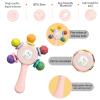 2PCS Baby Sensory Teething Toys-Rattle Stick,Food Grade BPA Free Chew Toy,Grip Strengthening Handle for Hearing Teeth Development,Infant Learning Toys for Aged 0-36 Months (White+Green) view 4