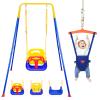 4-in-1 Toddler Swing Set & Baby Jumper and Bouncer for Toddlers, Foldable Baby Swing Stand for Outdoor Indoor Play, Easy to Assemble and Store for Ages 6 Months to 10 Years Old (Blue) view 1