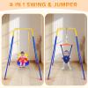 4-in-1 Toddler Swing Set & Baby Jumper and Bouncer for Toddlers, Foldable Baby Swing Stand for Outdoor Indoor Play, Easy to Assemble and Store for Ages 6 Months to 10 Years Old (Blue) view 2