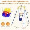 4-in-1 Toddler Swing Set & Baby Jumper and Bouncer for Toddlers, Foldable Baby Swing Stand for Outdoor Indoor Play, Easy to Assemble and Store for Ages 6 Months to 10 Years Old (Blue) view 3