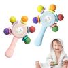 2PCS Baby Sensory Teething Toys-Rattle Stick,Food Grade BPA Free Chew Toy,Grip Strengthening Handle for Hearing Teeth Development,Infant Learning Toys for Aged 0-36 Months (Pink+Blue) view 1