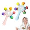 2PCS Baby Sensory Teething Toys-Rattle Stick,Food Grade BPA Free Chew Toy,Grip Strengthening Handle for Hearing Teeth Development,Infant Learning Toys for Aged 0-36 Months (Pink+Blue) view 2