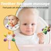 2PCS Baby Sensory Teething Toys-Rattle Stick,Food Grade BPA Free Chew Toy,Grip Strengthening Handle for Hearing Teeth Development,Infant Learning Toys for Aged 0-36 Months (Pink+Blue) view 3
