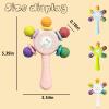 2PCS Baby Sensory Teething Toys-Rattle Stick,Food Grade BPA Free Chew Toy,Grip Strengthening Handle for Hearing Teeth Development,Infant Learning Toys for Aged 0-36 Months (Pink+Blue) view 4