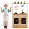 GLACER Fir Wood Mud Kitchen for Kids, Outdoor Kitchen Playset w/Chalkboards, Removable Sink, Acrylic Panel & Ample Accessories, Garden Mud Toy for Kids 3+ Years Old view 1