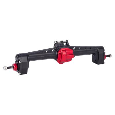 BOQEXSS for SCX10 III for AR45P 1/10 RC Crawler Car Offset Portal Axle with Constant Velocity Driveshift Two Servo Mount and Steering Rodfor RC Car Parts(Black,Rear axle)