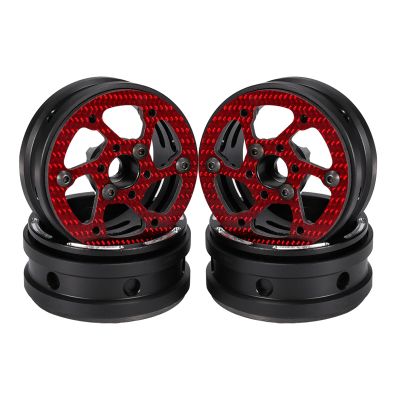 BOQEXSS for Capra for TRX4 for SCX10 for PRO for VS4 for Gspeed for V4 for Comp for Builds for LCG 1.9 Inch Beadlock Wheels Rims for 1/10 RC Crawler DIY RC Car Parts(Red,C)