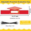 HEYINSHEN 24PCS Paper Graduation Hats for Kids Preschool Graduation Cap Hats Kindergarten Paper Crown Red Graduation Hat Graduation Cap Headband Graduation Hat with 24 Elastic String for Grad Party view 3