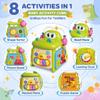 Qizebaby Montessori Activity Cube for Toddlers 1-3, Baby Activity Cube with Music & Lights, 8-in-1 Learning Toy with Shape Sorter & Bead Maze, Educational Toys for 12-36 Months Boys Girls view 2
