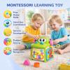 Qizebaby Montessori Activity Cube for Toddlers 1-3, Baby Activity Cube with Music & Lights, 8-in-1 Learning Toy with Shape Sorter & Bead Maze, Educational Toys for 12-36 Months Boys Girls view 4