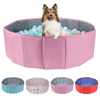 Dog Ball Pit, Foldable Ball Pit for Dog, Balls Pit for Dogs, Balls Pit for All Types of Dogs, Suitable for Indoor and Outdoor Activities (47.24inches in Diameter,No Ball Included,Pink)
