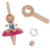 Handmade Painted Wooden Vintage Dancing Princess Spinning Tops Toy for Kids view 1