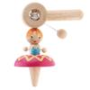 Handmade Painted Wooden Vintage Dancing Princess Spinning Tops Toy for Kids view 2