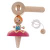 Handmade Painted Wooden Vintage Dancing Princess Spinning Tops Toy for Kids view 3
